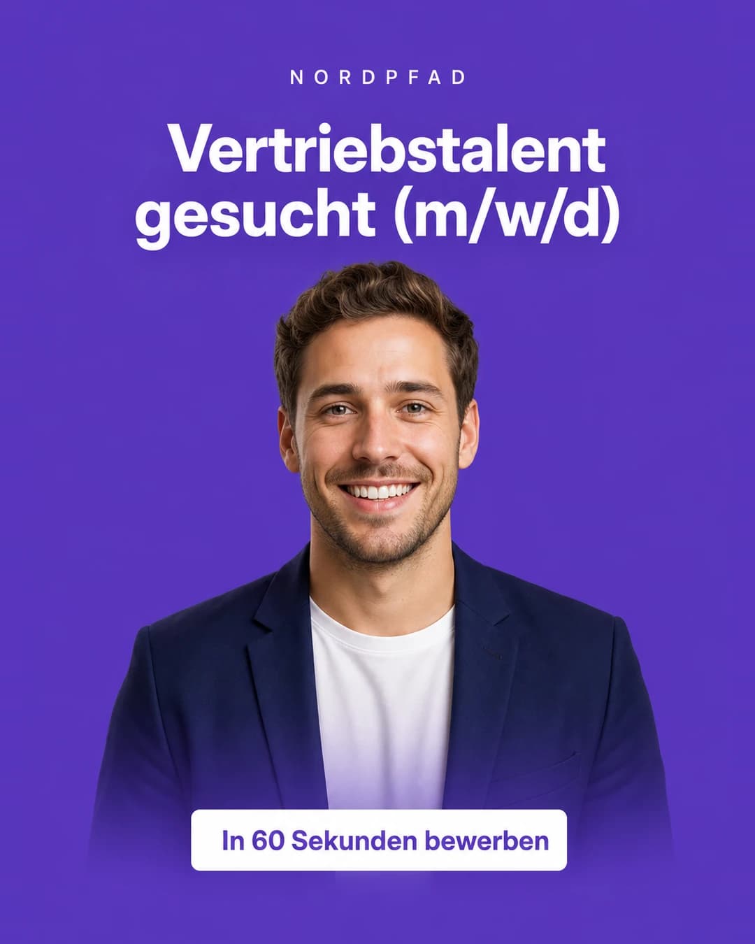 Beispiel-Anzeige einer fiktiven Vertriebsfirma: Vertriebstalent gesucht (m/w/d)